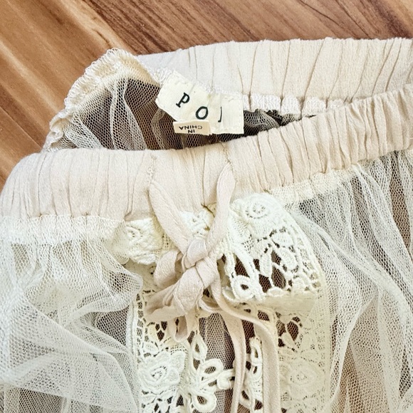 POL Sheer Lace Maxi Skirt in Ivory - Picture 4 of 6